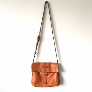 Frye Brown Leather Artisan FoldOver CrossBody Bag